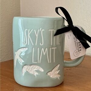 Rae Dunn Seafoam Ceramic Mug with White Bird Accents